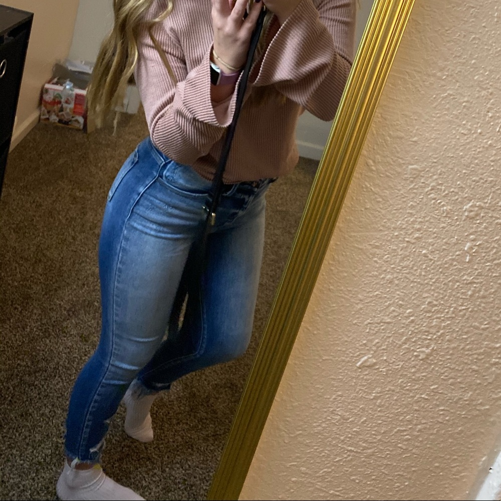 Kancan Buckle Exclusive High Waisted Skinny Jeans